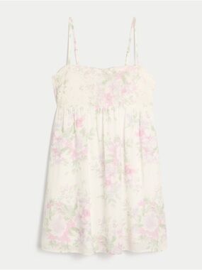 Hollister White Floral Lace-Trim Camisole Top